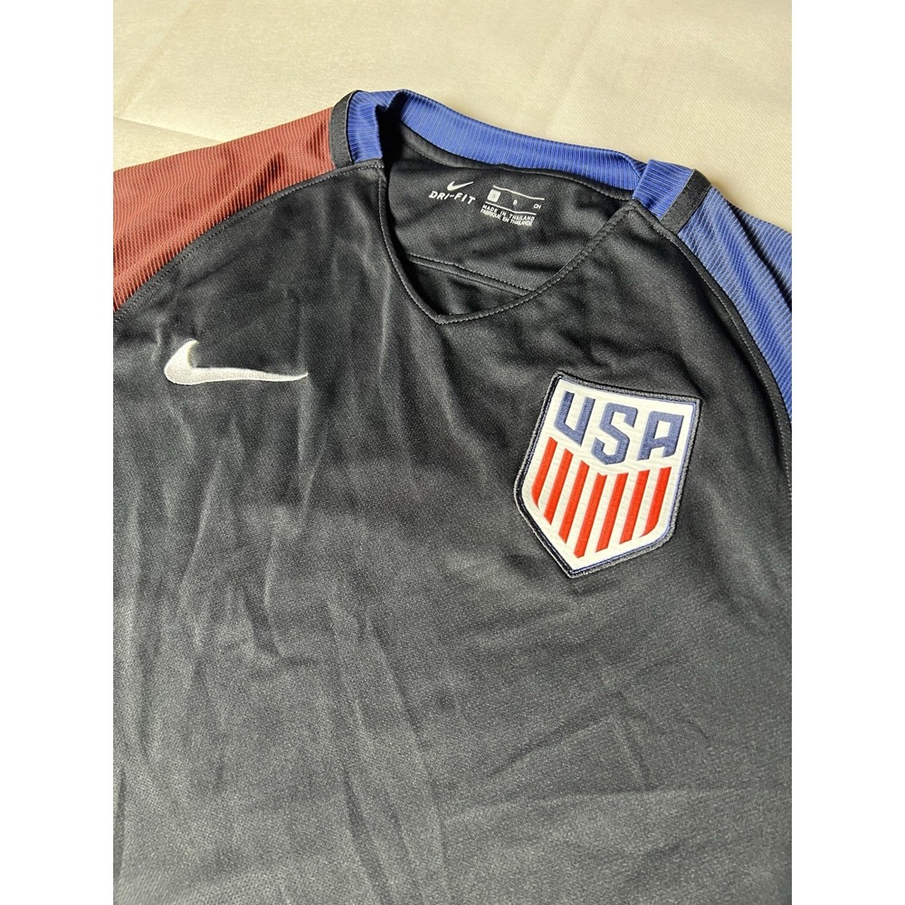 Nike Dri-FIT USA Soccer Jersey Shirt Men's Size Small Black Blue & Red - Picture 6 of 9
